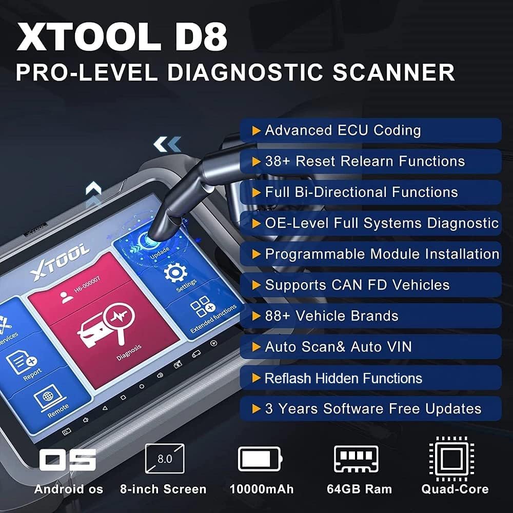 XTOOL D8 Bidirectional OBD2 Scanner - Image 6